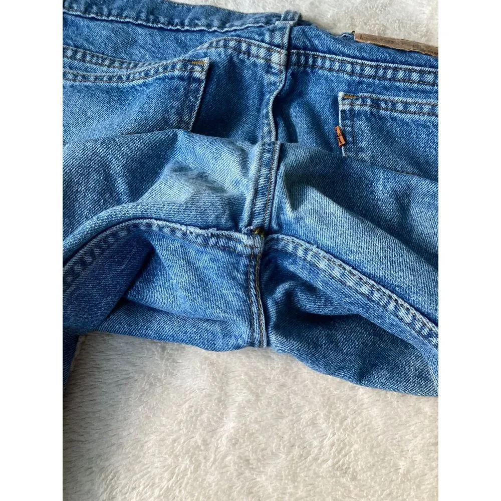 Orange Tab Levi's USA Made 80s Vintage 505s Great Contrast Whisker Fades 38x30.5